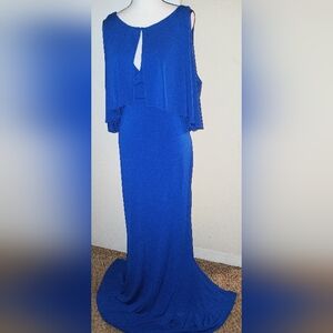 NEW A.B.S. Allen Schwartz Collection Designer Stretch Gown w/ Cape SZ 12/14